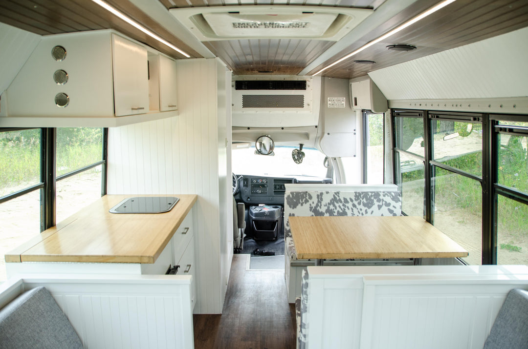 modern short bus conversion back to front photo